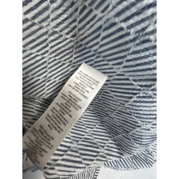 Chico's Womens Button-Front Blue & White Striped Tie-Hem Blouse Size 2 Casual - Picture 5 of 8